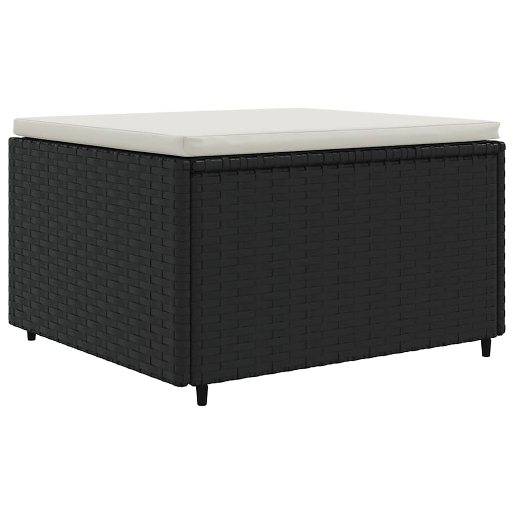 vidaXL 6-delige Loungeset met kussens poly rattan zwart