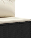 vidaXL 6-delige Loungeset met kussens poly rattan zwart