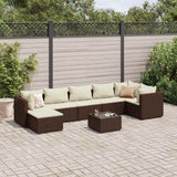 vidaXL 6-delige Loungeset met kussens poly rattan zwart