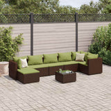 vidaXL 6-delige Loungeset met kussens poly rattan zwart