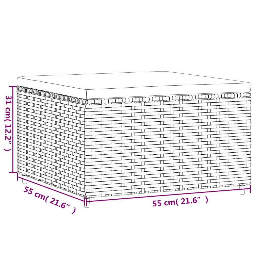 vidaXL 6-delige Loungeset met kussens poly rattan zwart