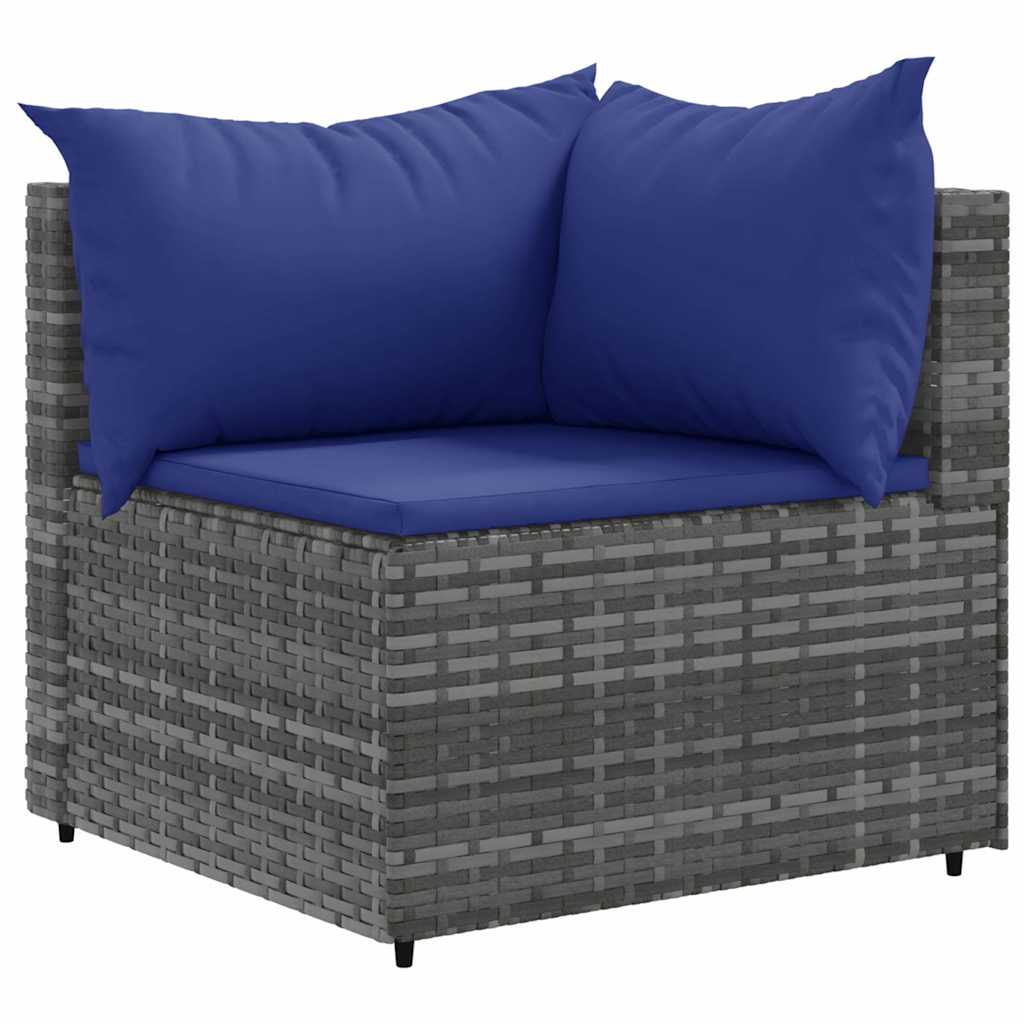 vidaXL 6-delige Loungeset met kussens poly rattan zwart