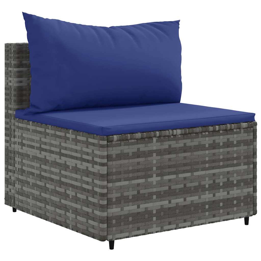 vidaXL 6-delige Loungeset met kussens poly rattan zwart