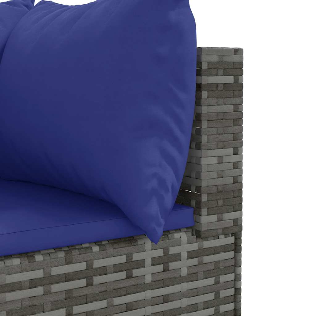 vidaXL 6-delige Loungeset met kussens poly rattan zwart