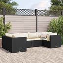 vidaXL 6-Piece Lounge Set with Cushions Poly Rattan Black