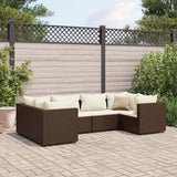 vidaXL 6-Piece Lounge Set with Cushions Poly Rattan Black