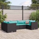 vidaXL 6-Piece Lounge Set with Cushions Poly Rattan Black