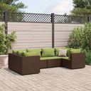 vidaXL 6-Piece Lounge Set with Cushions Poly Rattan Black