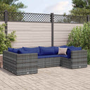 vidaXL 6-Piece Lounge Set with Cushions Poly Rattan Black