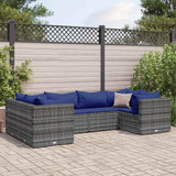 vidaXL 6-Piece Lounge Set with Cushions Poly Rattan Black