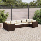 vidaXL 6-Piece Lounge Set with Cushions Poly Rattan Black