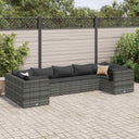 vidaXL 6-Piece Lounge Set with Cushions Poly Rattan Black