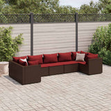vidaXL 6-Piece Lounge Set with Cushions Poly Rattan Black