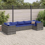 vidaXL 6-Piece Lounge Set with Cushions Poly Rattan Black