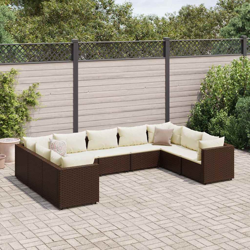 vidaXL 6-Piece Lounge Set with Cushions Poly Rattan Black