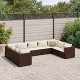 vidaXL 6-Piece Lounge Set with Cushions Poly Rattan Black