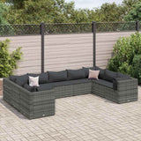 vidaXL 6-Piece Lounge Set with Cushions Poly Rattan Black