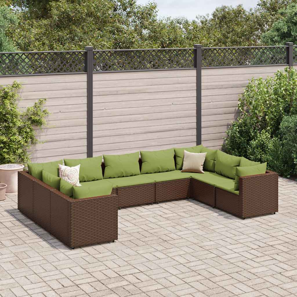 vidaXL 6-Piece Lounge Set with Cushions Poly Rattan Black