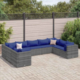vidaXL 6-Piece Lounge Set with Cushions Poly Rattan Black