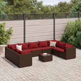 vidaXL 6-Piece Lounge Set with Cushions Poly Rattan Black