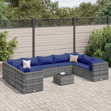 vidaXL 6-Piece Lounge Set with Cushions Poly Rattan Black