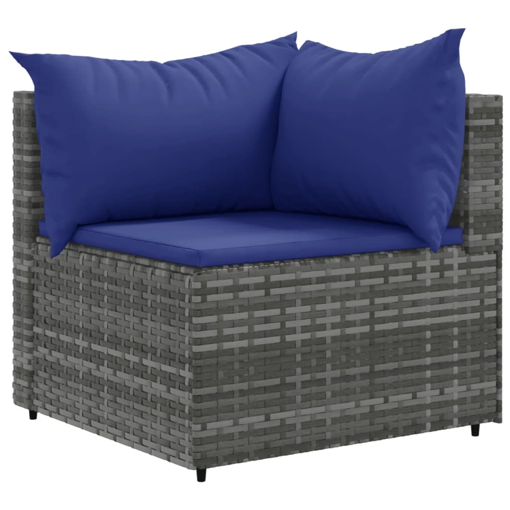 vidaXL 6-Piece Lounge Set with Cushions Poly Rattan Black