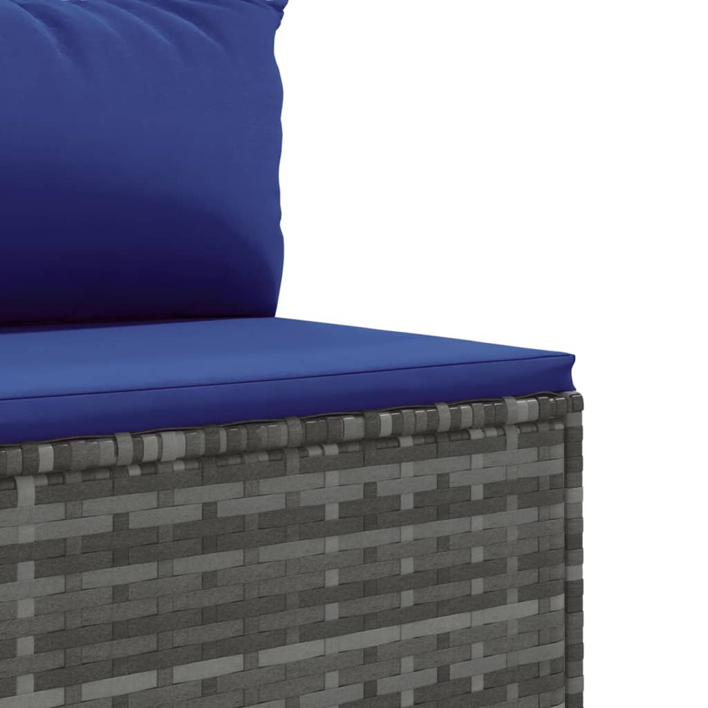 vidaXL 6-Piece Lounge Set with Cushions Poly Rattan Black