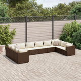 vidaXL 6-Piece Lounge Set with Cushions Poly Rattan Black