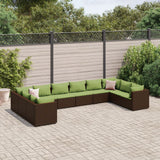 vidaXL 6-Piece Lounge Set with Cushions Poly Rattan Black