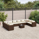 vidaXL 6-Piece Lounge Set with Cushions Poly Rattan Black