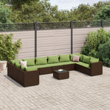vidaXL 6-Piece Lounge Set with Cushions Poly Rattan Black