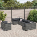 vidaXL 9-delige Loungeset met kussens poly rattan zwart