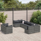 vidaXL 9-delige Loungeset met kussens poly rattan zwart