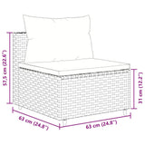 vidaXL 9-delige Loungeset met kussens poly rattan zwart