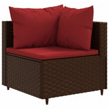 vidaXL 9-delige Loungeset met kussens poly rattan zwart