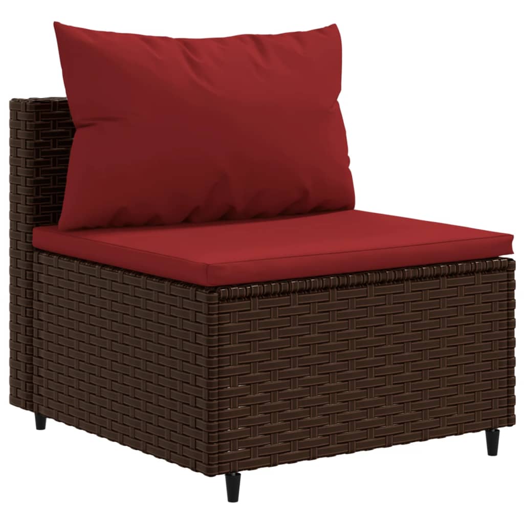 vidaXL 9-delige Loungeset met kussens poly rattan zwart