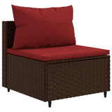 vidaXL 9-delige Loungeset met kussens poly rattan zwart