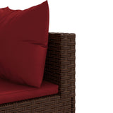 vidaXL 9-delige Loungeset met kussens poly rattan zwart