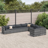 vidaXL 9-delige Loungeset met kussens poly rattan zwart