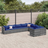 vidaXL 9-delige Loungeset met kussens poly rattan zwart