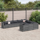 vidaXL 9-delige Loungeset met kussens poly rattan zwart