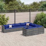 vidaXL 9-delige Loungeset met kussens poly rattan zwart
