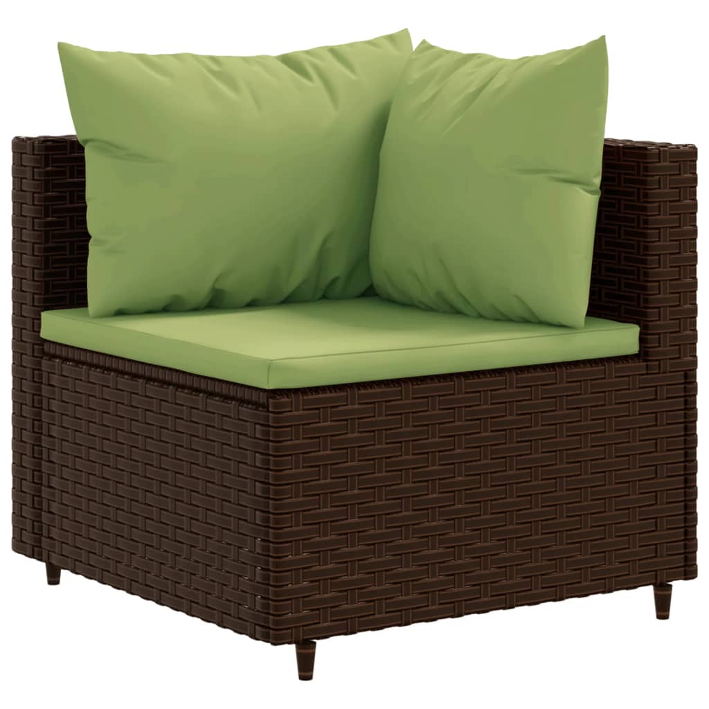 vidaXL 9-delige Loungeset met kussens poly rattan zwart