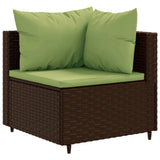 vidaXL 9-delige Loungeset met kussens poly rattan zwart