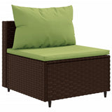 vidaXL 9-delige Loungeset met kussens poly rattan zwart