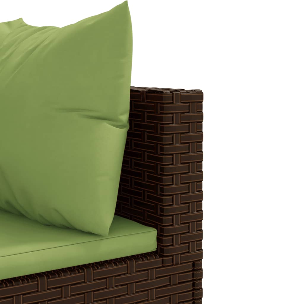 vidaXL 9-delige Loungeset met kussens poly rattan zwart