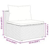 vidaXL 10-Piece Lounge Set with Cushions Poly Rattan Black
