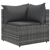 vidaXL 10-Piece Lounge Set with Cushions Poly Rattan Black