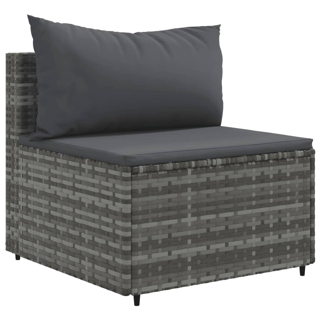vidaXL 10-Piece Lounge Set with Cushions Poly Rattan Black