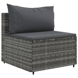 vidaXL 10-Piece Lounge Set with Cushions Poly Rattan Black